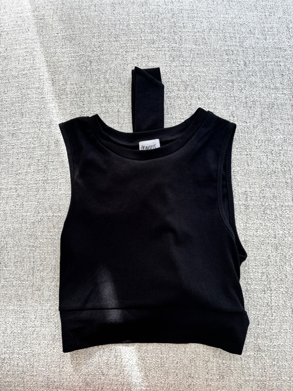 Princess Polly Charcoal Ribbed Tank